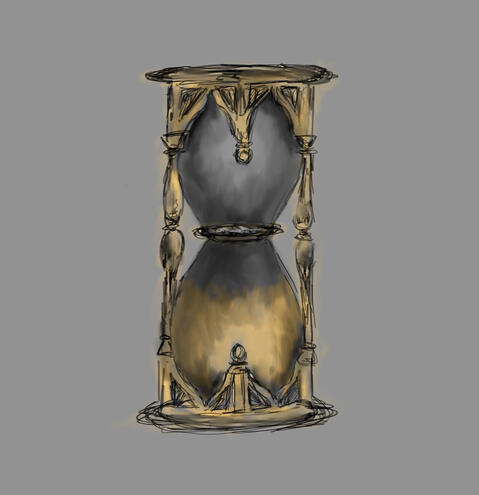 An illustration of an hourglass.